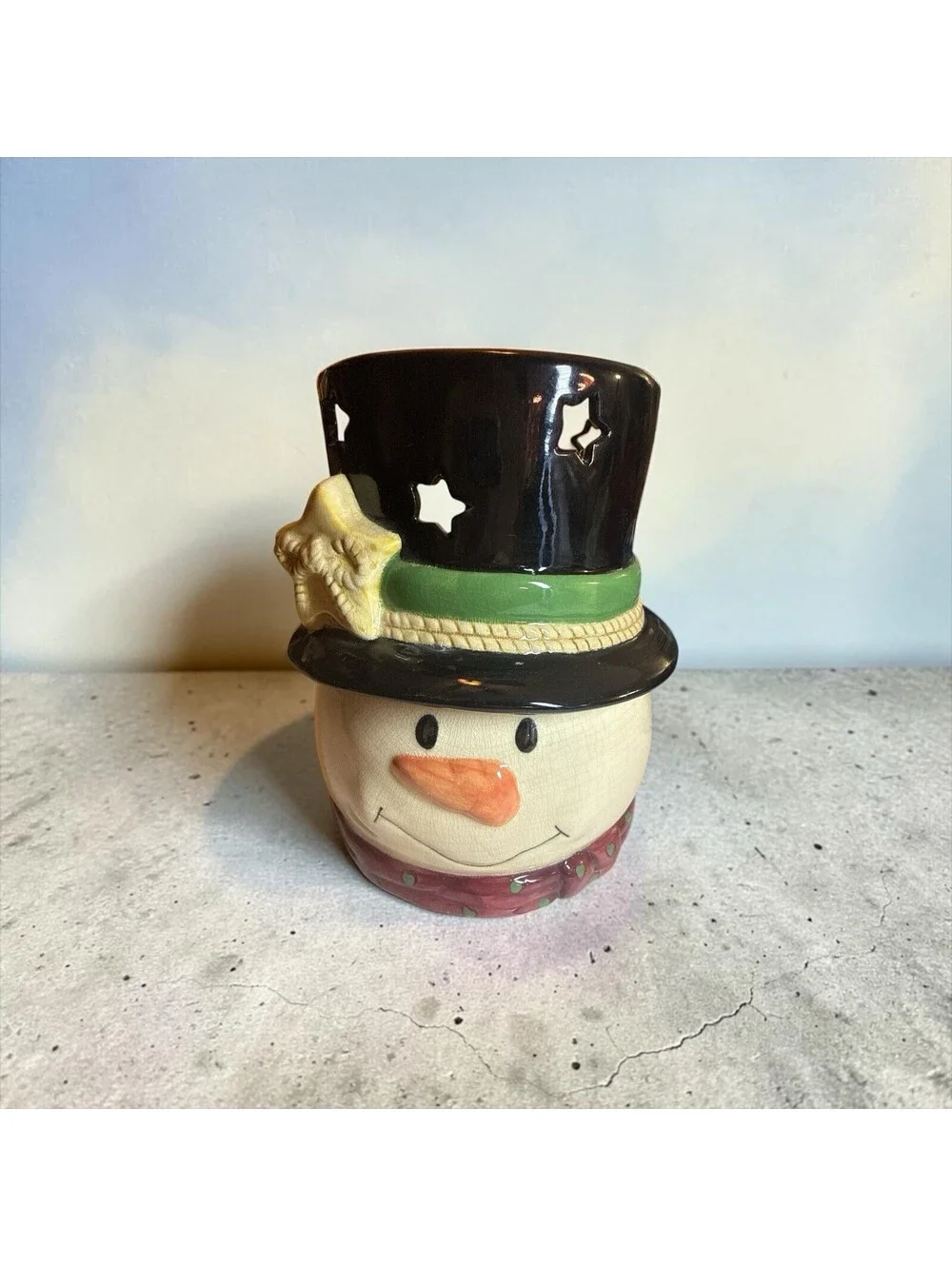 Snowman Candle Holder by Ganz Casa Bella 7.5
